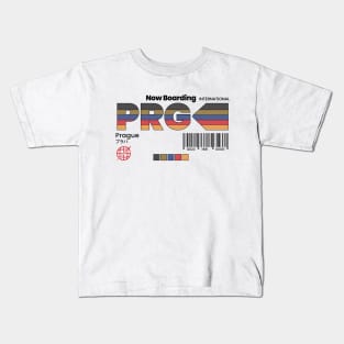 Vintage Prague PRG Airport Retro Travel Czech Republic Kids T-Shirt